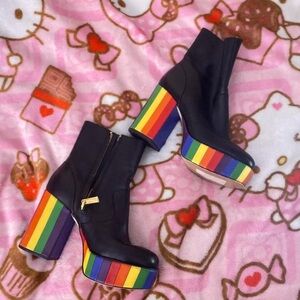 MICHAEL Michael Kors Black Rainbow Heeled Boots
